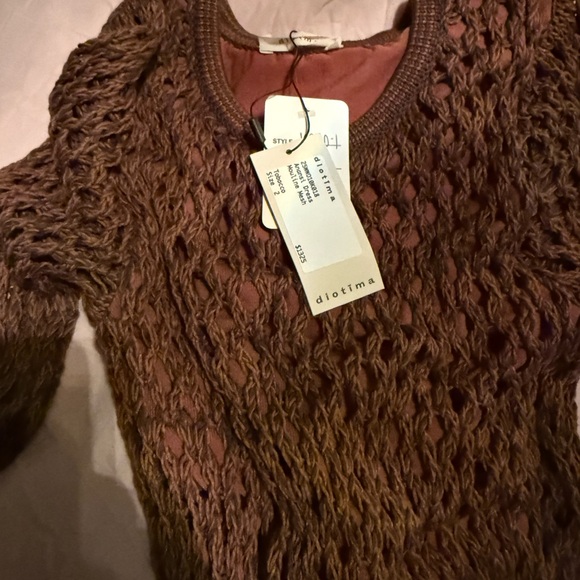 Elegant Brown Knit Maxi Dress - Picture 3 of 4